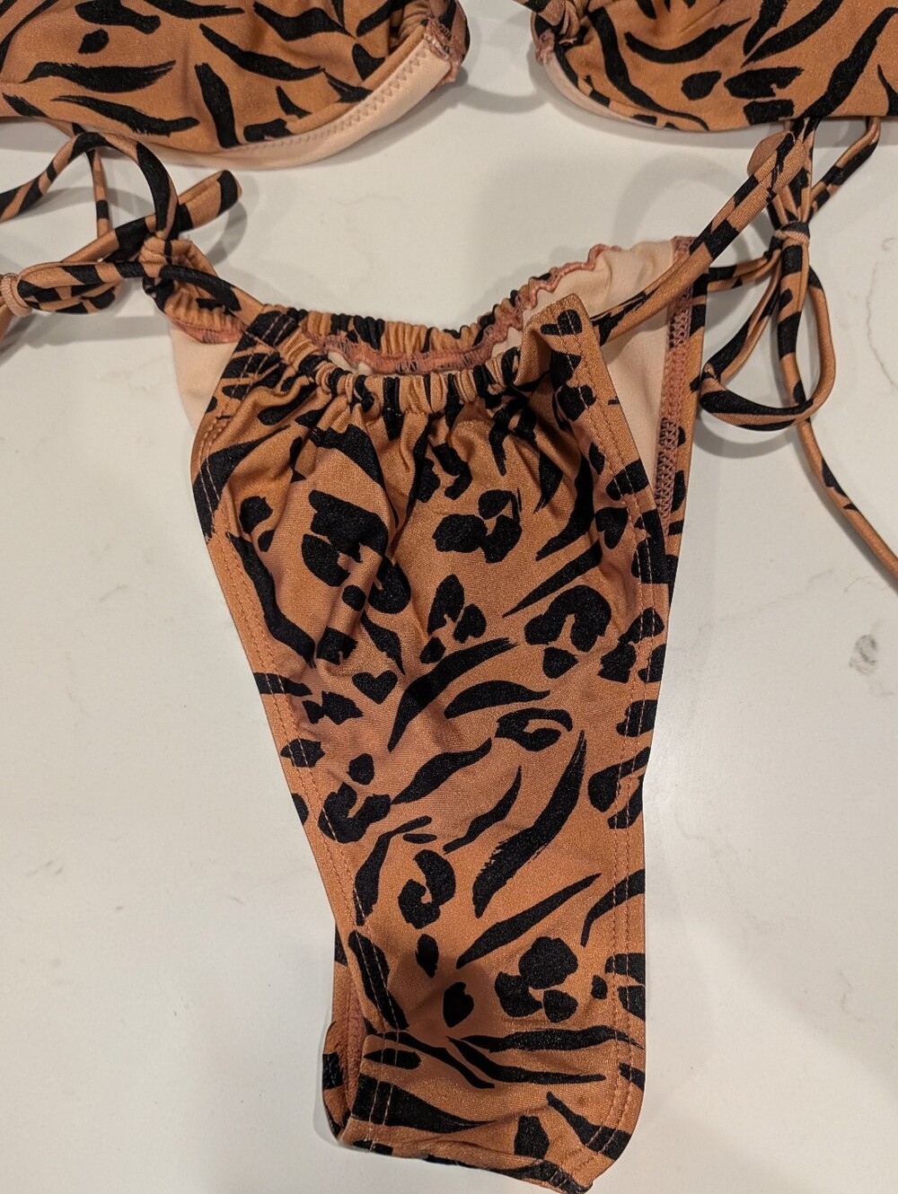 NEW Cupshe Brown Animal Print Tie-Side Bikini - Picture 6 of 6